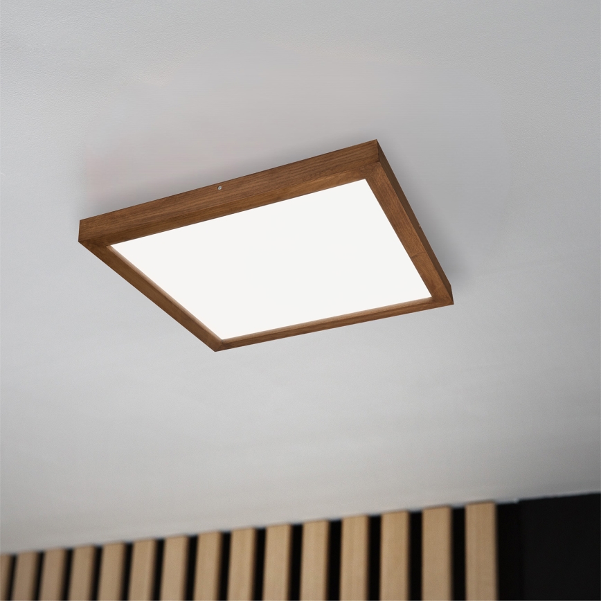 Brilagi - Φωτιστικό οροφής μπάνιου dimming LED WOODY FRAME LED/50W/230V δρυς κερασιά 60x60 cm 3000-6000K IP44 + τηλεχειριστήριο