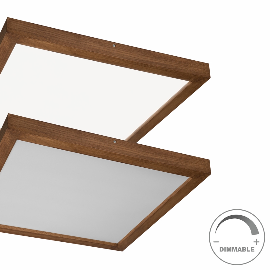 Brilagi - Φωτιστικό οροφής μπάνιου dimming LED WOODY FRAME LED/50W/230V δρυς κερασιά 60x60 cm 3000-6000K IP44 + τηλεχειριστήριο