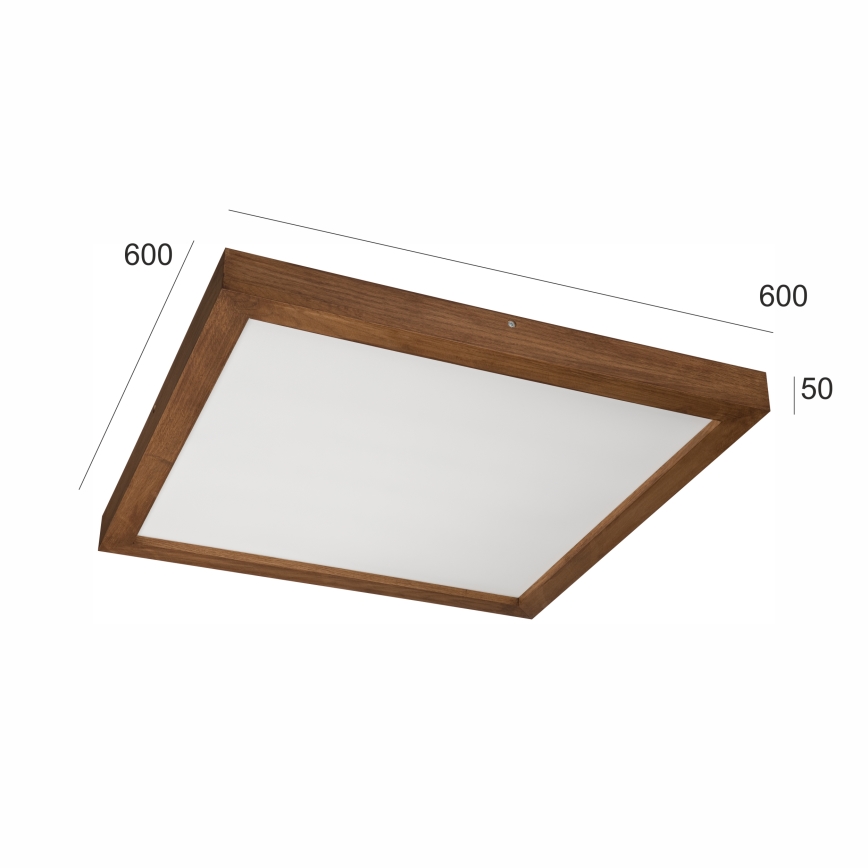 Brilagi - Φωτιστικό οροφής μπάνιου dimming LED WOODY FRAME LED/50W/230V δρυς κερασιά 60x60 cm 3000-6000K IP44 + τηλεχειριστήριο
