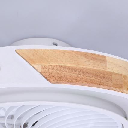 Brilagi - LED Φωτιστικό οροφής dimmable με ανεμιστήρα LED/30W/230V 3000-6500K λευκό/δρυς + τηλεχειριστήριο