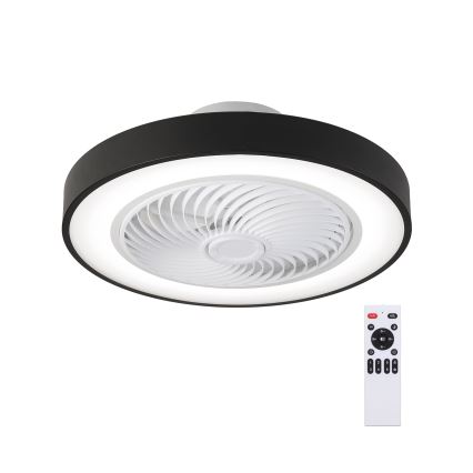 Brilagi - LED Φωτιστικό οροφής dimmable με ανεμιστήρα LED/30W/230V 3000-6500K μαύρο + τηλεχειριστήριο
