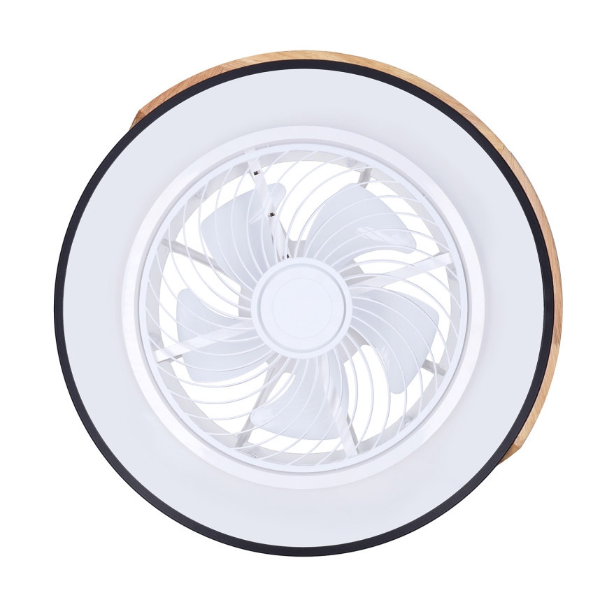 Brilagi - LED Φωτιστικό οροφής dimmable με ανεμιστήρα LED/30W/230V 3000-6500K μαύρο/δρυς + τηλεχειριστήριο