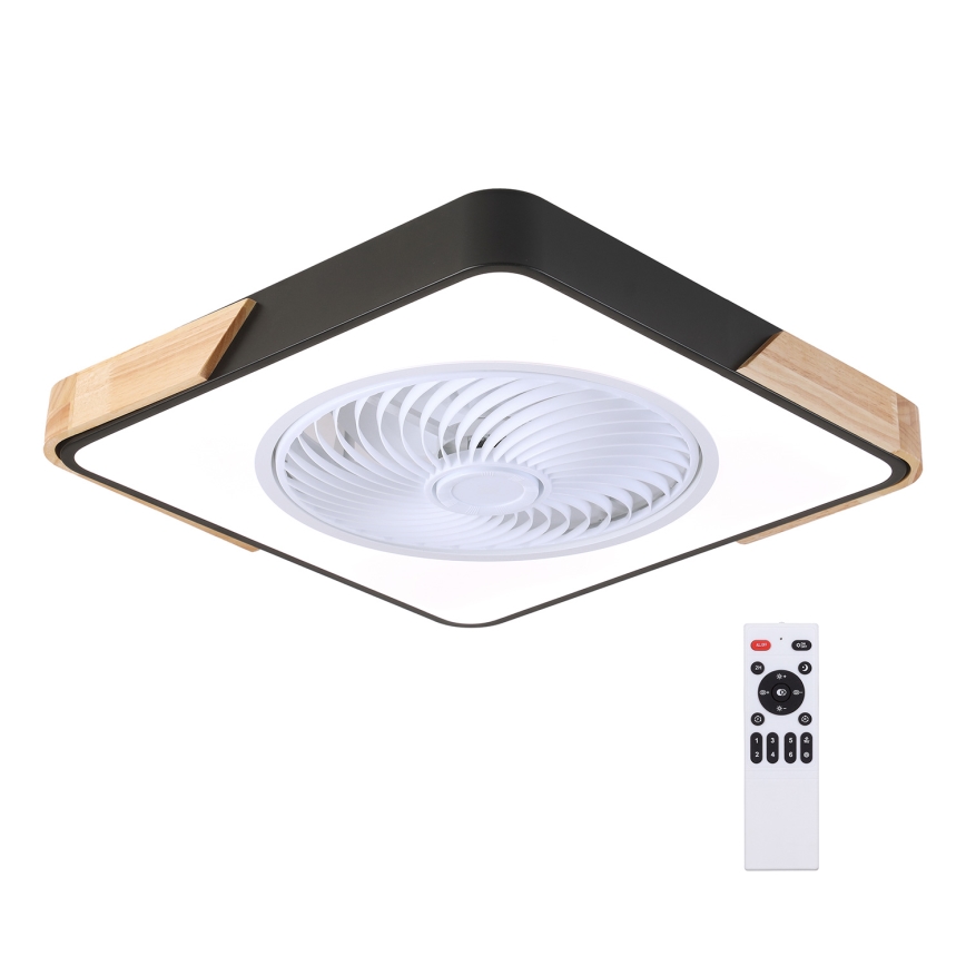 Brilagi - LED Φωτιστικό οροφής dimmable με ανεμιστήρα LED/30W/230V 3000-6500K μαύρο/δρυς + τηλεχειριστήριο