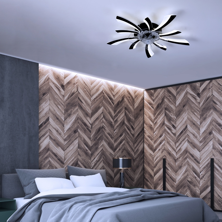 Brilagi - LED Φωτιστικό οροφής dimmable με ανεμιστήρα LED/50W/230V 3000-6500K μαύρο + τηλεχειριστήριο