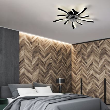 Brilagi - LED Φωτιστικό οροφής dimmable με ανεμιστήρα LED/50W/230V 3000-6500K μαύρο + τηλεχειριστήριο