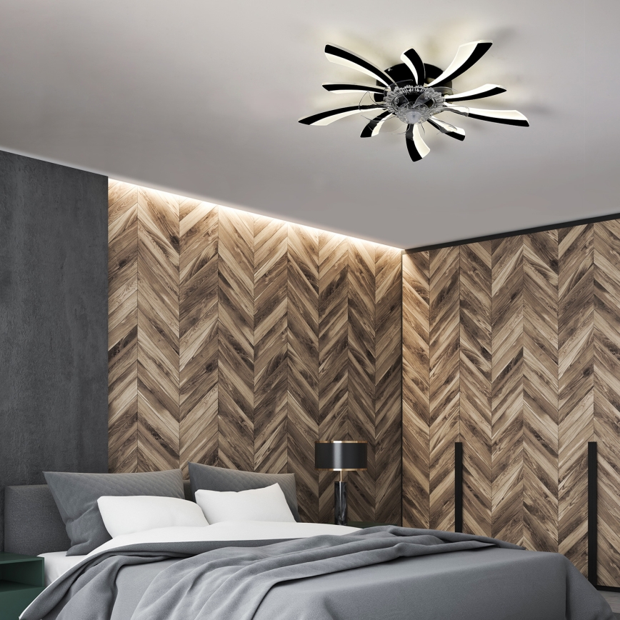 Brilagi - LED Φωτιστικό οροφής dimmable με ανεμιστήρα LED/50W/230V 3000-6500K μαύρο + τηλεχειριστήριο