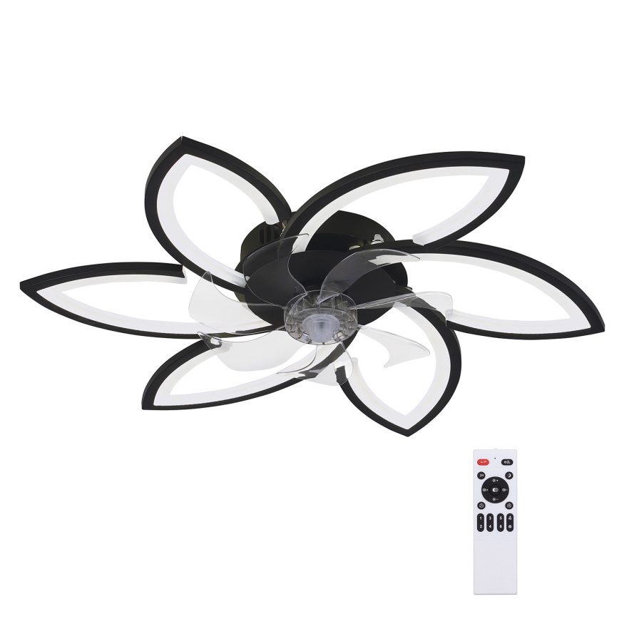 Brilagi - LED Φωτιστικό οροφής dimmable με ανεμιστήρα LED/50W/230V 3000-6500K μαύρο + τηλεχειριστήριο