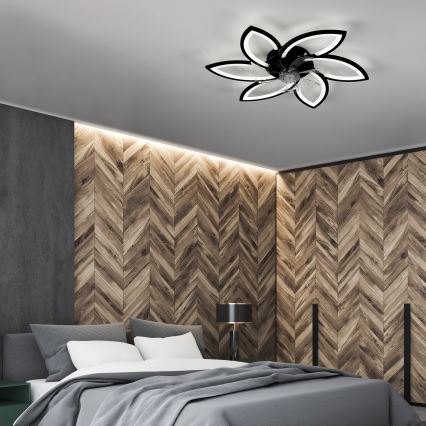 Brilagi - LED Φωτιστικό οροφής dimmable με ανεμιστήρα LED/50W/230V 3000-6500K μαύρο + τηλεχειριστήριο