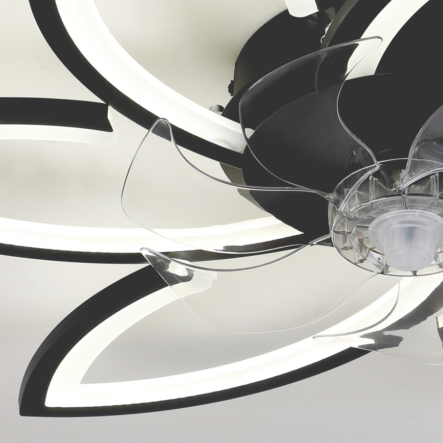 Brilagi - LED Φωτιστικό οροφής dimmable με ανεμιστήρα LED/50W/230V 3000-6500K μαύρο + τηλεχειριστήριο