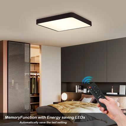 Brilagi - Ρυθμιζόμενο LED φωτιστικό οροφής POOL LED/48W/230V 3000-6000K 50x50 cm μαύρο + τηλεχειριστήριο