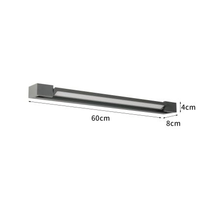 Brilagi - LED φωτισμός καθρέφτη μπάνιου AQUA LINE LED/18W/230V 60 cm IP44 ανθρακί