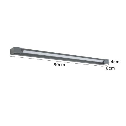 Brilagi - Φωτιστικό LED για καθρέφτη μπάνιου AQUA LINE, 24W, 230V, 90 cm, IP44, ανθρακί