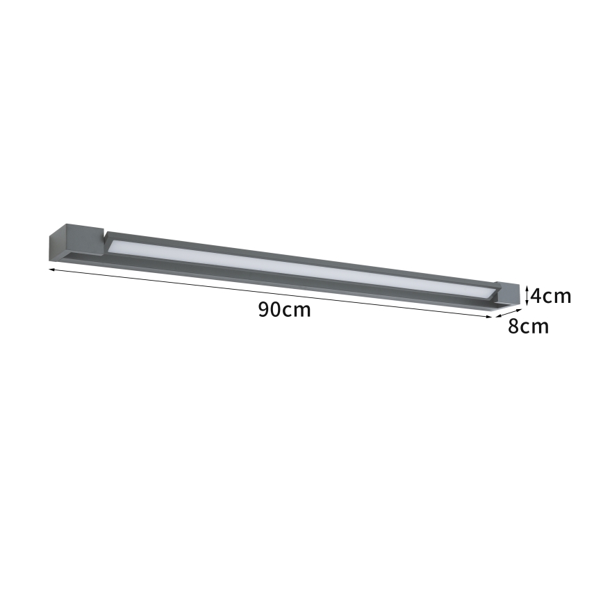Brilagi - Φωτιστικό LED για καθρέφτη μπάνιου AQUA LINE, 24W, 230V, 90 cm, IP44, ανθρακί