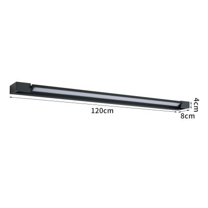 Brilagi - LED φωτιστικό για καθρέφτη μπάνιου AQUA LINE LED/36W/230V 120 cm IP44 μαύρο