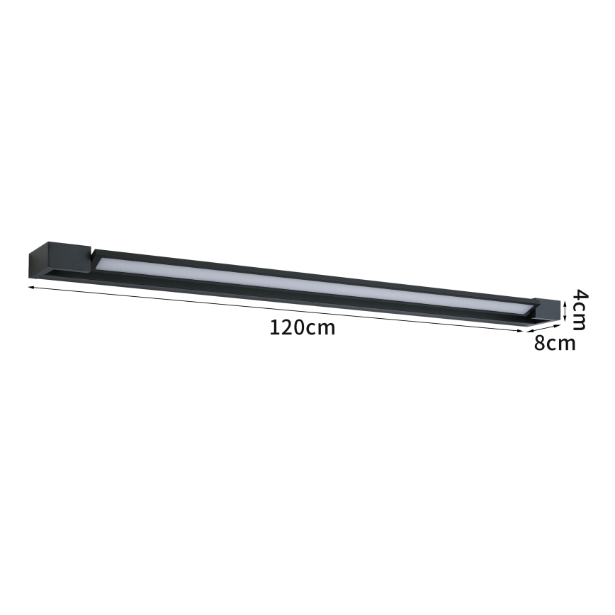 Brilagi - LED φωτιστικό για καθρέφτη μπάνιου AQUA LINE LED/36W/230V 120 cm IP44 μαύρο