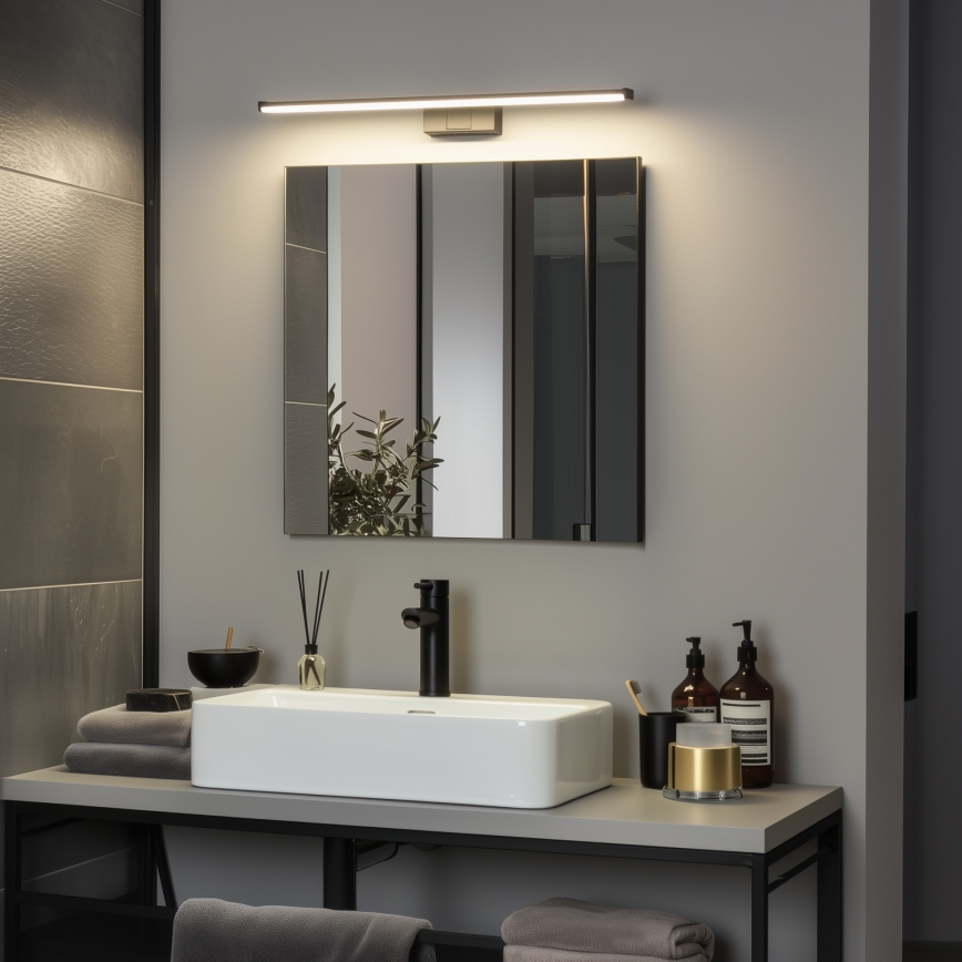 Brilagi - Φωτισμός καθρέφτη μπάνιου LED 3-σε-1 VESTRA LED/12W/230V 60 cm IP44 μαύρος