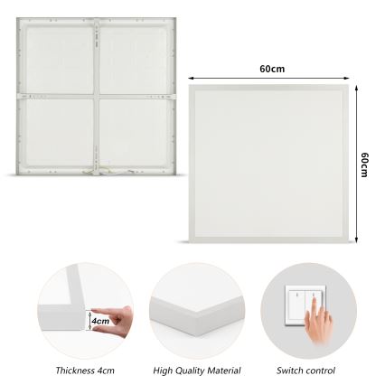 Brilagi - πλαφονιέρα οροφής LED για μπάνιο FRAME LED/50W/230V 3000/4000/6000K 60x60 cm IP44 ασημί