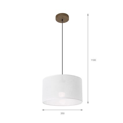 Brilagi - LED Φωτιστικό οροφής με καλώδιο ANTHONY 1xE27/60W/230V δρυς καρυδιά/λευκό