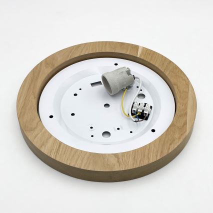 Brilagi - LED Φωτιστικό οροφής BELLADONNA 1xE27/15W/230V διάμετρος 30 cm κρεμ/δρυς