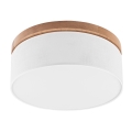 Brilagi - LED Φωτιστικό οροφής BELLADONNA 2xE27/15W/230V διάμετρος 40 cm λευκό/δρυς