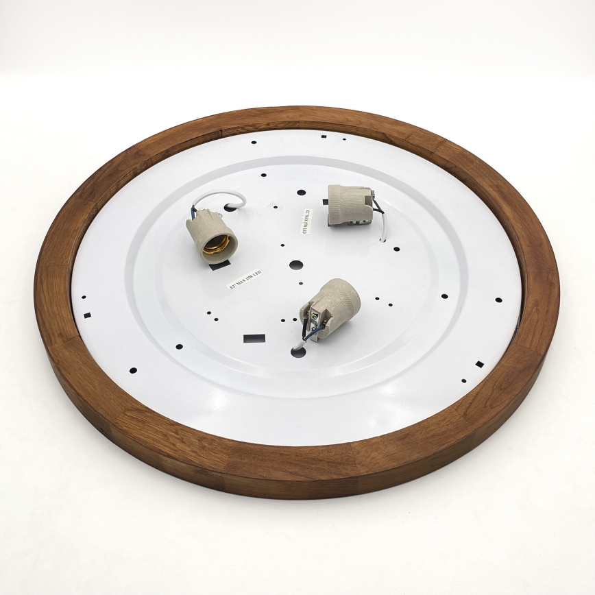 Brilagi - LED Φωτιστικό οροφής BELLADONNA 3xE27/15W/230V διάμετρος 50 cm λευκό/δρυς κερασιά