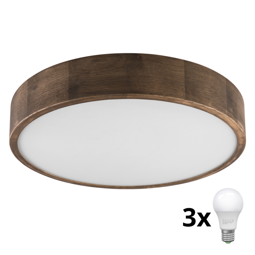 Brilagi - LED Φωτιστικό οροφής CARVALHO 3xE27/60W/230V δρυς διάμετρος 47 cm