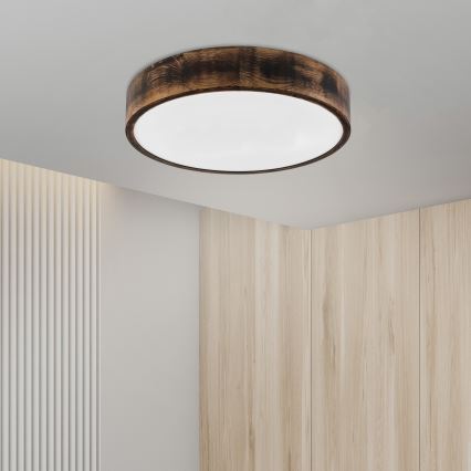 Brilagi - LED φωτιστικό οροφής CARVALHO SMOKEY LED/36W/230V, φινίρισμα δρυός, διάμ. 47,5 cm