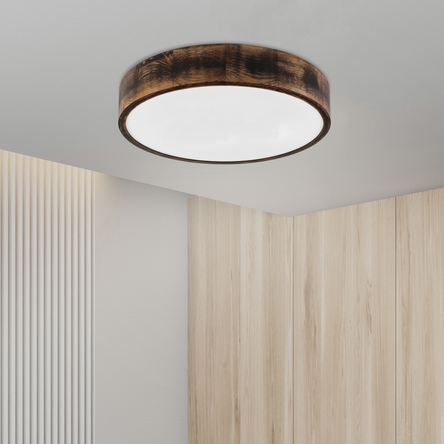 Brilagi - LED φωτιστικό οροφής CARVALHO SMOKEY LED/36W/230V, φινίρισμα δρυός, διάμ. 47,5 cm