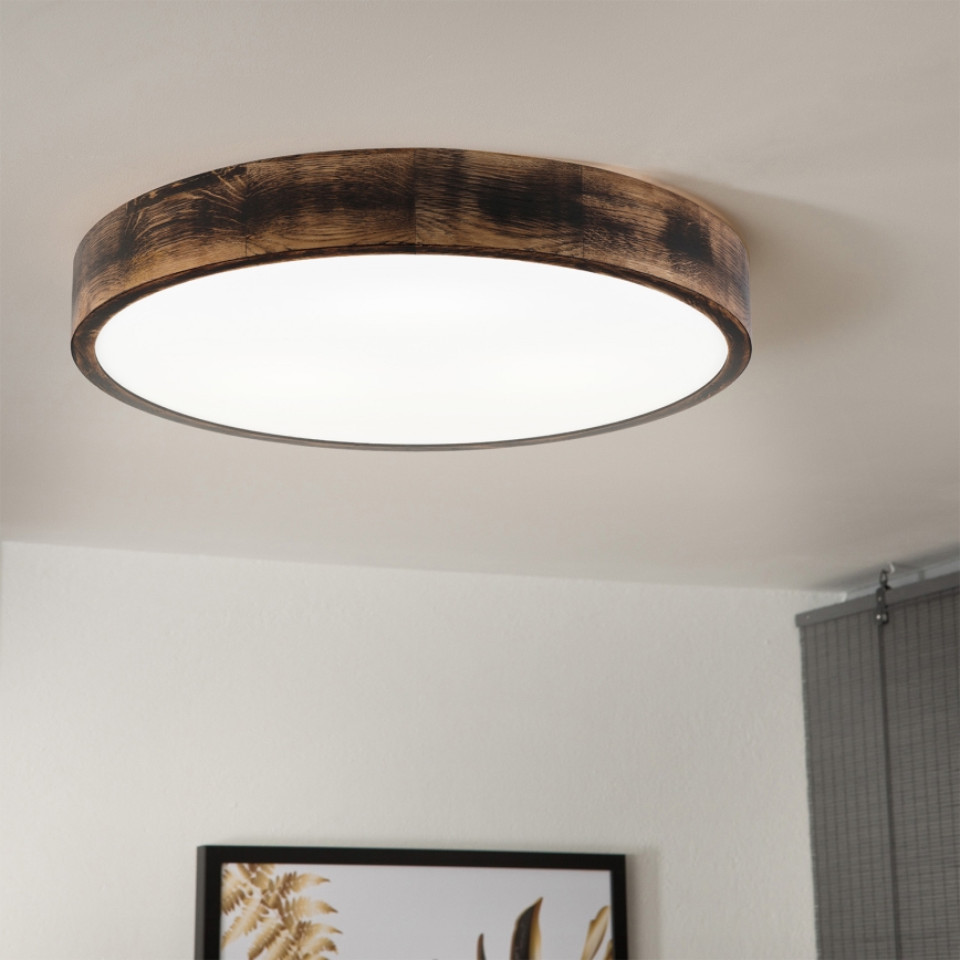 Brilagi - LED φωτιστικό οροφής CARVALHO SMOKEY LED/36W/230V, φινίρισμα δρυός, διάμ. 47,5 cm