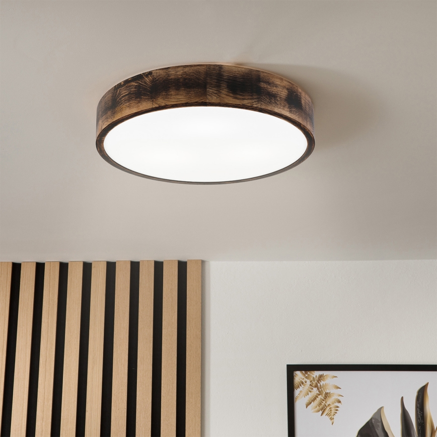 Brilagi - LED φωτιστικό οροφής CARVALHO SMOKEY LED/36W/230V, φινίρισμα δρυός, διάμ. 47,5 cm