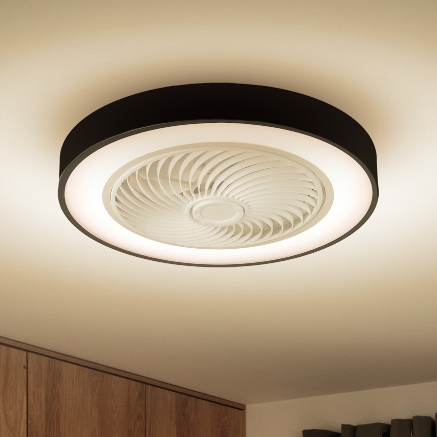 Brilagi - LED Φωτιστικό οροφής dimmable με ανεμιστήρα LED/30W/230V 3000-6500K μαύρο + τηλεχειριστήριο