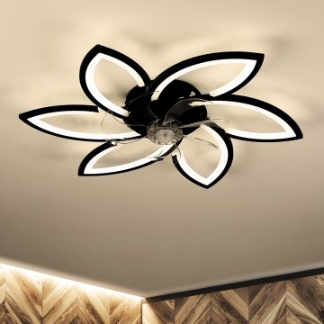 Brilagi - LED Φωτιστικό οροφής dimmable με ανεμιστήρα LED/50W/230V 3000-6500K μαύρο + τηλεχειριστήριο