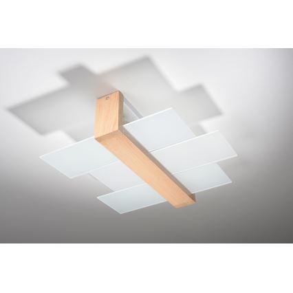 Brilagi - LED Φωτιστικό οροφής HERA 2xE27/7,5W/230V 43x43 cm ξύλινο