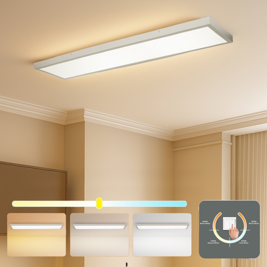 Brilagi - LED φωτιστικό οροφής μπάνιου FRAME LED/50W/230V 3000/4000/6000K 120x30 cm IP44 ασημί