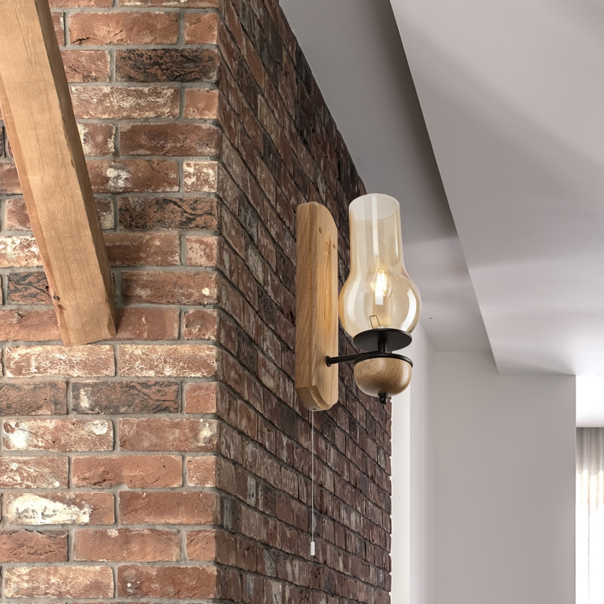 Brilagi - LED Φωτιστικό τοίχου COTTAGE 1xE14/40W/230V δρυς/καφέ