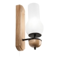 Brilagi - LED Φωτιστικό τοίχου COTTAGE 1xE14/40W/230V δρυς/λευκό