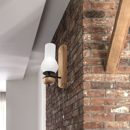 Brilagi - LED Φωτιστικό τοίχου COTTAGE 1xE14/40W/230V δρυς/λευκό