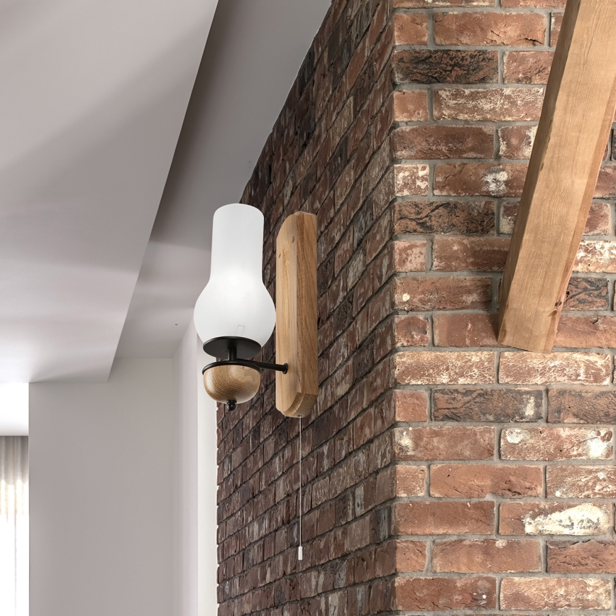 Brilagi - LED Φωτιστικό τοίχου COTTAGE 1xE14/40W/230V δρυς/λευκό