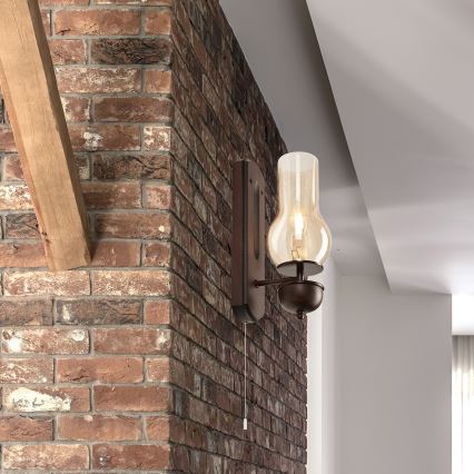 Brilagi - LED Φωτιστικό τοίχου COTTAGE 1xE14/40W/230V οξιά/καφέ