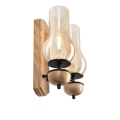 Brilagi - LED Φωτιστικό τοίχου COTTAGE 2xE14/40W/230V δρυς/καφέ