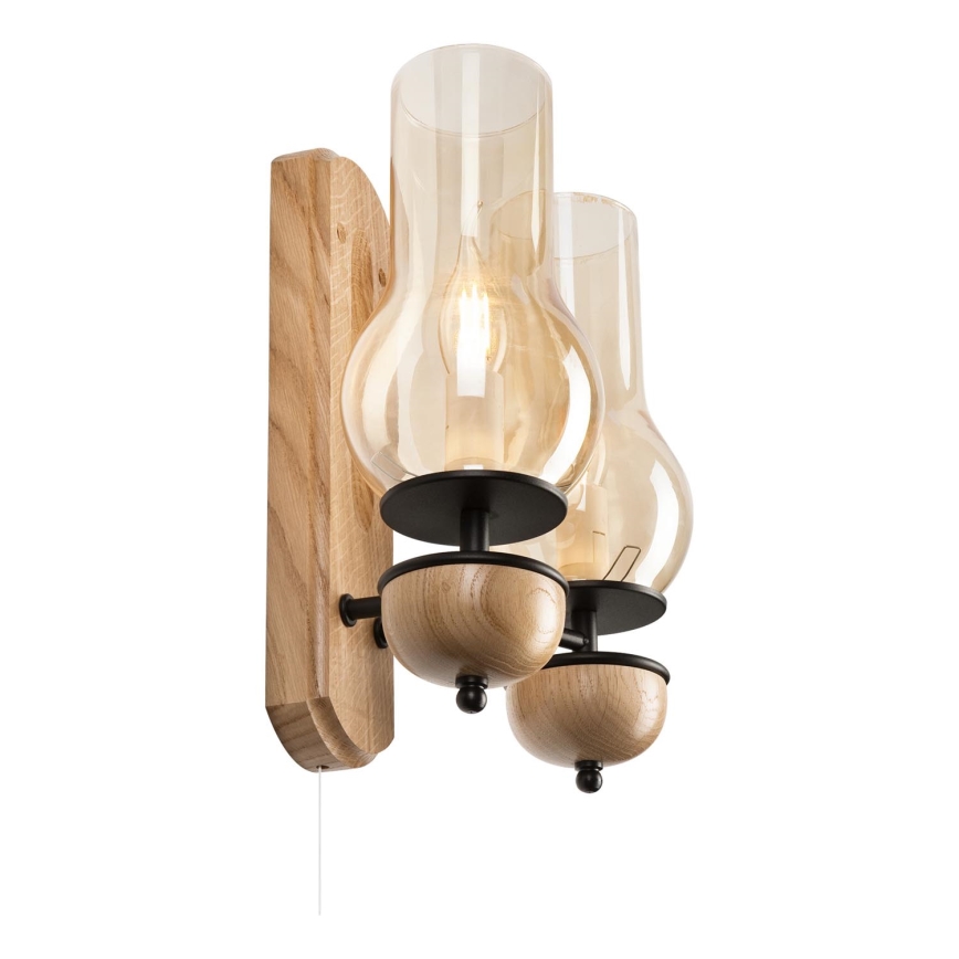 Brilagi - LED Φωτιστικό τοίχου COTTAGE 2xE14/40W/230V δρυς/καφέ