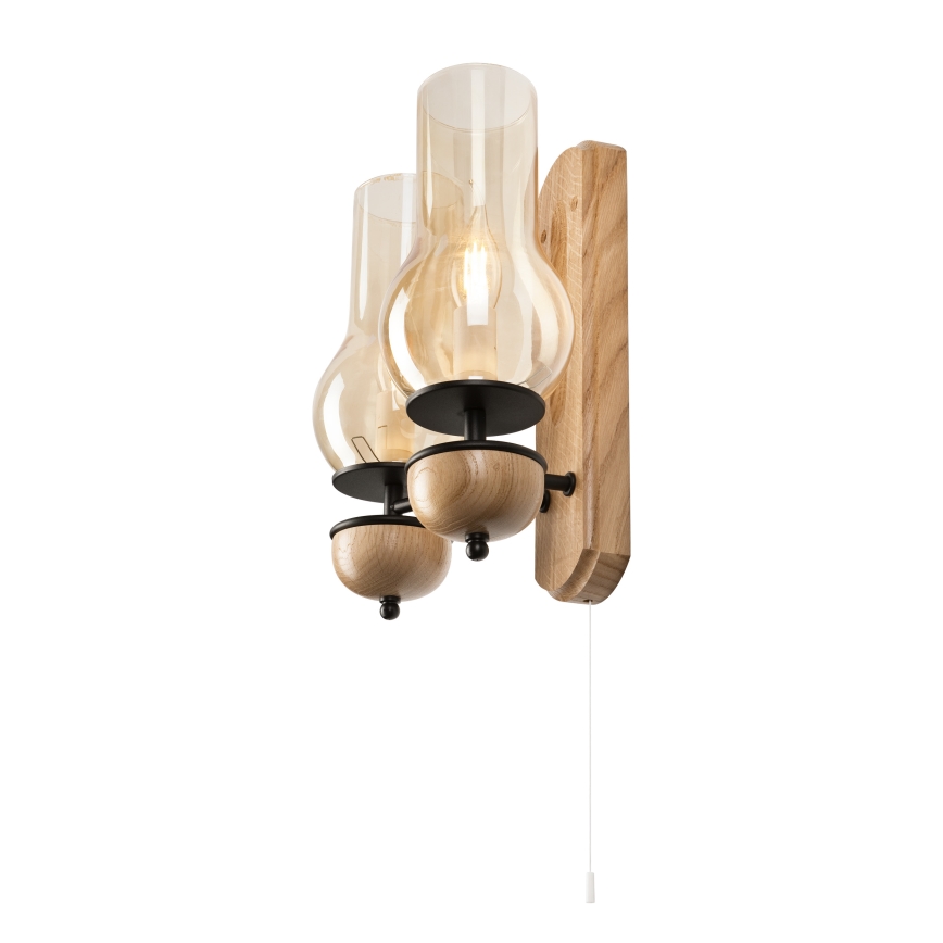 Brilagi - LED Φωτιστικό τοίχου COTTAGE 2xE14/40W/230V δρυς/καφέ