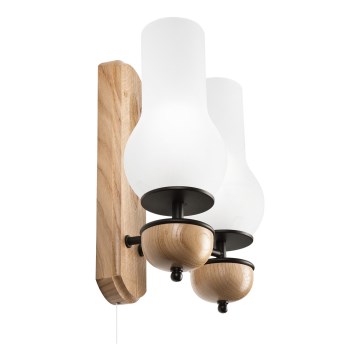 Brilagi - LED Φωτιστικό τοίχου COTTAGE 2xE14/40W/230V δρυς/λευκό