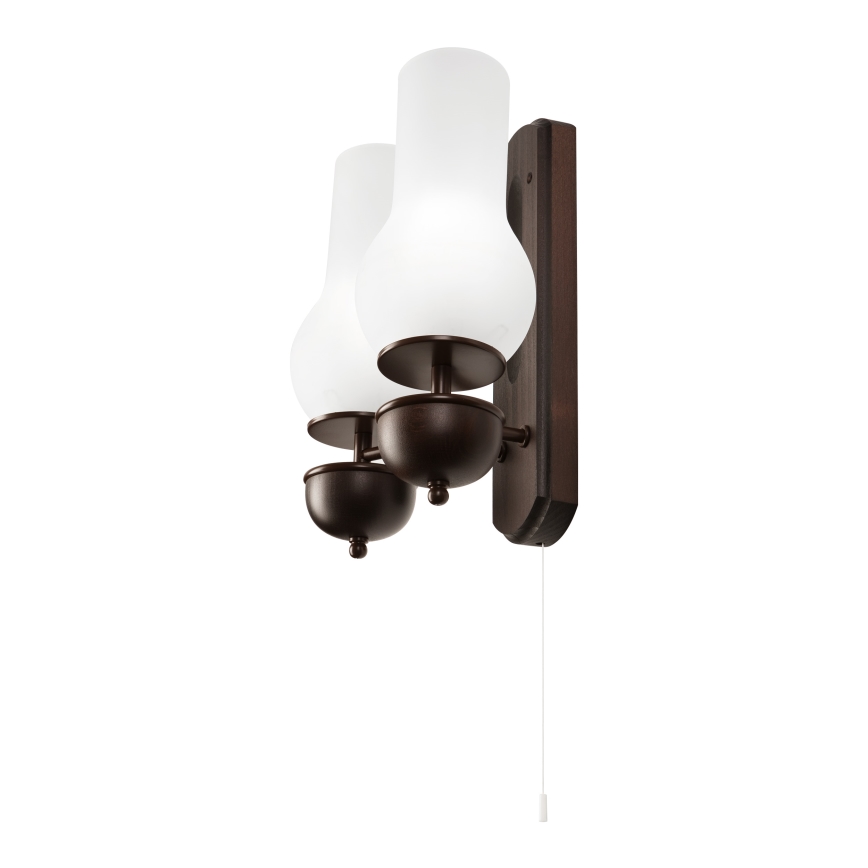 Brilagi - LED Φωτιστικό τοίχου COTTAGE 2xE14/40W/230V οξιά/λευκό