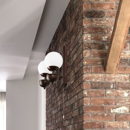 Brilagi - LED Φωτιστικό τοίχου COTTAGE 2xG9/40W/230V οξιά/λευκό