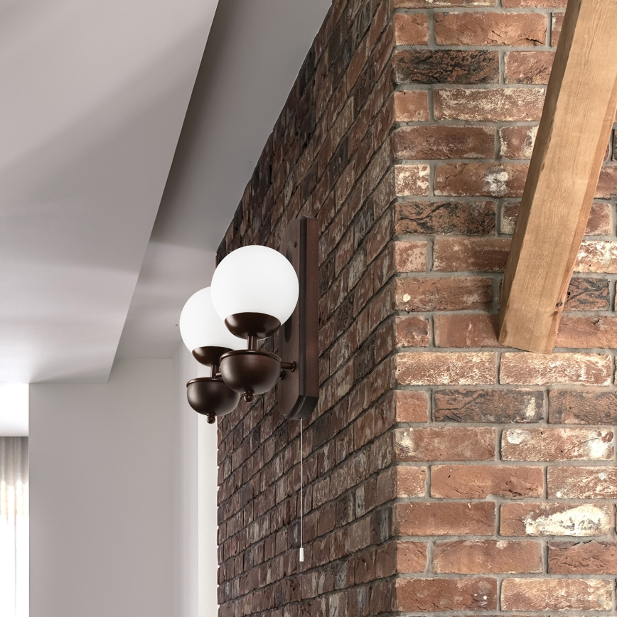 Brilagi - LED Φωτιστικό τοίχου COTTAGE 2xG9/40W/230V οξιά/λευκό