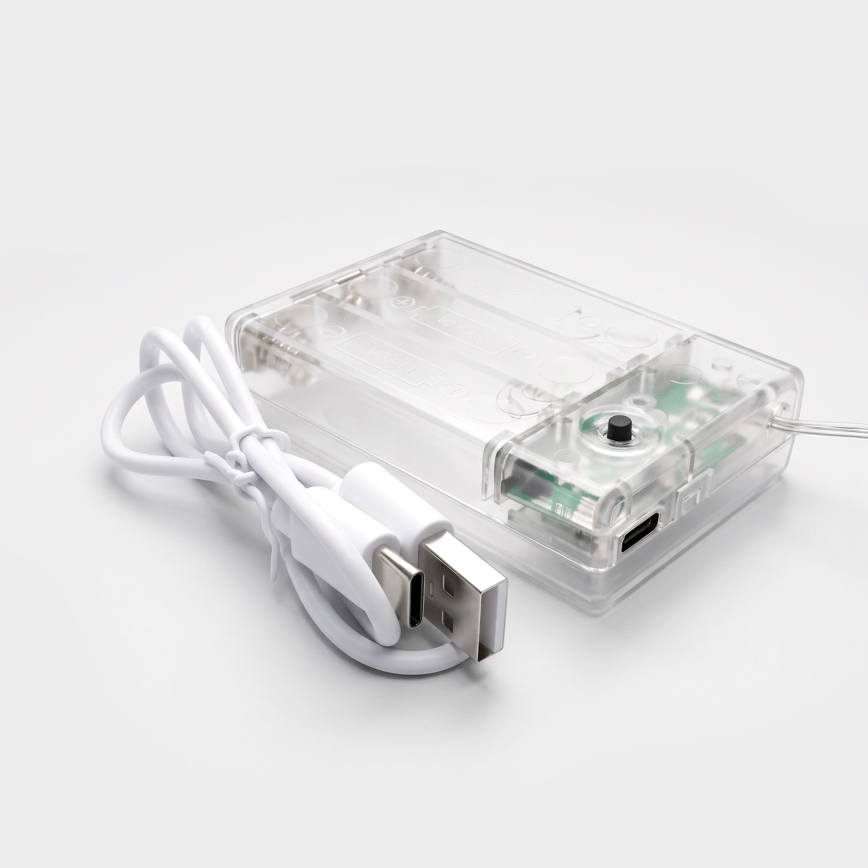 BRILAGI - LED Χριστουγεννιάτικη φωτεινή κουρτίνα 77xLED/3xAA/USB 3,8m νιφάδες ψυχρό λευκό