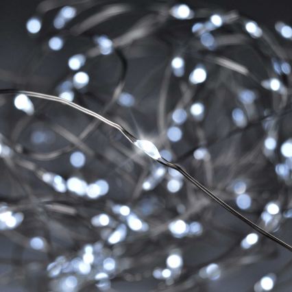BRILAGI - LED χριστουγεννιάτικη γιρλάντα 100xLED/3xAA 10m ψυχρό λευκό
