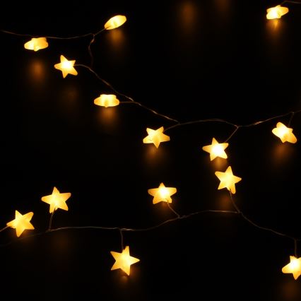 BRILAGI - LED Χριστουγεννιάτικη γιρλάντα 40xLED/3xAA 1,8m, θερμό λευκό, αστέρια