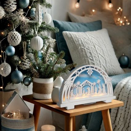 Brilagi - LED Χριστουγεννιάτικη διακόσμηση LED/2xAA φάτνη